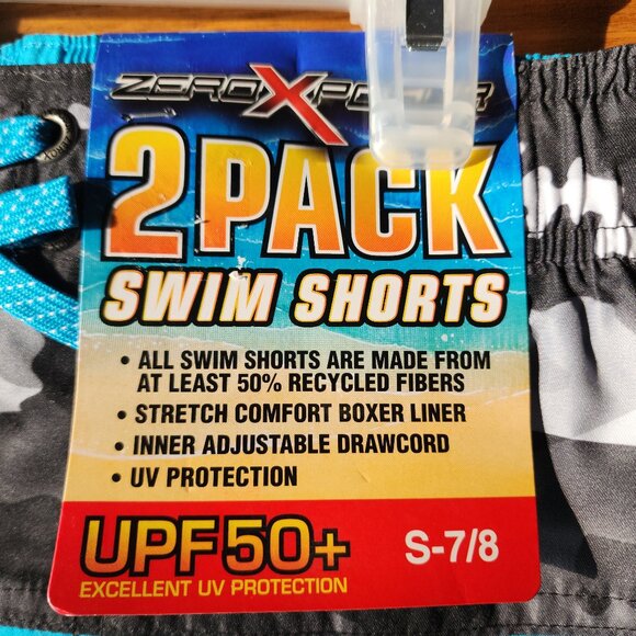 ZeroXposur - 2 Set Boys Swim Trunks Surfboard Shorts UPF 50 Size Small 7/8 NWT - Picture 4 of 7
